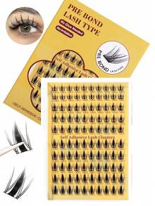 100片/套 D型卷翘 10-16毫米 无胶睫毛簇，打造浓密蓬松的迷人睫毛，自粘式无刺激睫毛簇，可重复使用，时尚女性的理想之选 - D - 查看 1