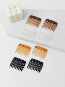 8pcs/Pack Black 9-Tooth Plastic Comb, Portable, Side Comb, Haircomb - Black - View 2