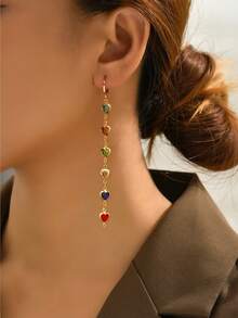 1 đôi bông tai tua rua đính đá, thích hợp để đeo hàng ngày. - sự kết hợp - Xem 11