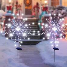 1个太阳能烟花灯 LED户外防水地插灯 时尚花园草坪灯 适用于花园庭院派对节日游泳池草坪街道购物中心情人节装饰 - 太陽能煙火燈 - 查看 6