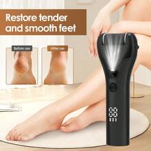 Hailicare Electric Foot Callus Remover 3 Speeds USB Rechargeable IPX4 Waterproof With 3 Grinding Heads LED Display Pedicure Tool For Dead Skin - Black - View 3
