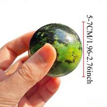 1 quả cầu pha lê Opal xanh lá cây - Quả cầu đá tự nhiên với vân đen, trang trí nhà cửa và văn phòng, món quà lý tưởng cho các dịp lễ Giáng sinh, Halloween, Phục sinh. - màu xanh lá - Xem 5