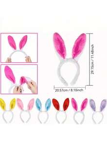 4 pezzi Set di forniture per feste di Pasqua, inclusi cerchietto con orecchie da coniglio, occhiali di Pasqua, stile unisex, decorazioni pasquali per la casa, accessori per foto di gruppo e decorazioni per feste di primavera. - Multicolore - Visualizzare 5