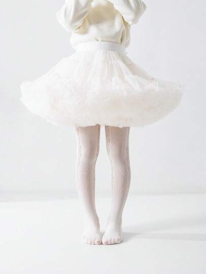 1 pieza Medias de mujer/niña pequeña de unicolor con decoración de plumas de pavo real y corazón, suaves, cómodas y transpirables, ligeras y versátiles, adecuadas para actuaciones, fiestas, regalos de días festivos, escuela, San Valentín y uso diario