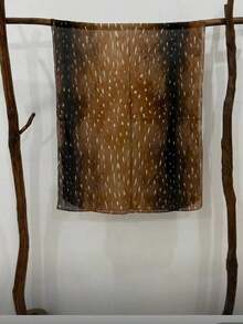 1pc Women's Scarf With Bohemian Watercolor Deer & Leopard Print, Suitable For Daily Wear For Dress - 棕色 - 查看 4