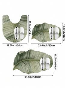 DAJIANG 1 قطعة سجادة حمام بشكل ورقة الموز الاستوائية، ذات ملمس مُنقَّط بتدرج أخضر، ماصة وغير انزلاقية، مناسبة للحمام والمطبخ والخارج والداخل والممر والغرفة والصالة، قابلة للغسل في الغسالة، قاعدة مانعة للانزلاق، سهلة التنظيف - متعدد الألوان - مشاهدة 3