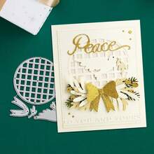 Creative Grid And Bow Metal Cutting Dies, DIY Scrapbooking Album And Embossing Stencil, Greeting Card Making Tool, Card Paper Cutting Crafts ,Gift Card Making Template Die Cuts. - Silver - View 4