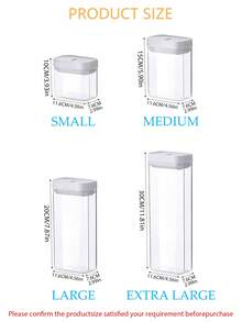 1pc/Set Kitchen Airtight Storage Canister, PET Material Dust-Proof Waterproof Pest-Proof Grain Jar, Stackable Fridge Storage Box, Kitchen Storage Box, Food Storage Box, Rice Storage Box, Suitable For Storing Grains, Rice, Pasta, Flour And Sugar - Transparent White - View 3