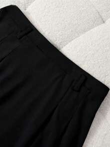 女士优雅长款百褶伞裙，休闲百搭，黑色无弹力春季款 - 黑色 - 查看 4