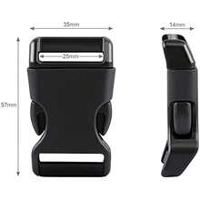 1 Inch, 6 Pack Black Plastic Side Release Buckle For Paracord Bracelets (1") - / - View 2