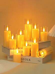 3pcs LED Electronic Flameless Candles, Suitable For Christmas Decoration. Can Be Used As Home Desktop Decor Or Birthday Party Lighting. The Best Gift For Family And Friends! (With/Without Remote Control) - Multicolor - View 4