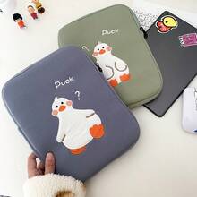 11英寸可爱鸭子图案笔记本电脑保护套，平板电脑收纳包，适用于13/14/15.6英寸笔记本电脑，适合学生和上班族日常使用。 - 彩色 - 查看 3