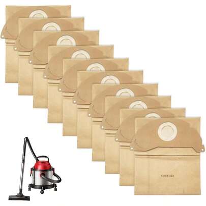 Pack Of 2/5/10/15 Vacuum Cleaner Bags For Karcher WD2, Paper Dust Bags Compatible With 6.904-322.0, WD 2, WD 2 Premium, MV 2, WD 2.200 WD 2.550, WD2.250, WD2250, A2004, A2054, A2000, A2099 Wet And Dry Vacuum Cleaners, A2204 ,A2534, Replacement Filter Bags