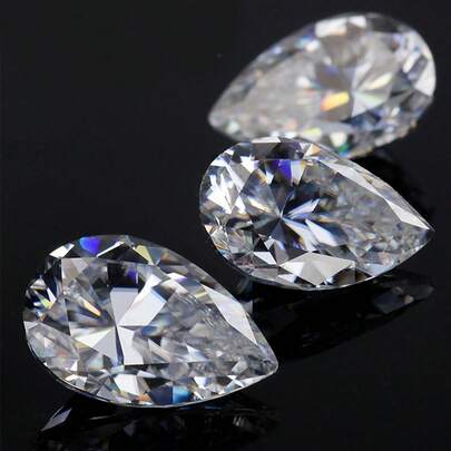 D Color Pear Cut Moissanite (1/2/3 Carat) VVS1 For Engagement Rings, Promise Rings, Earrings & Necklaces