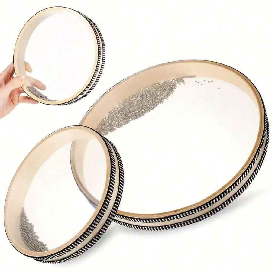 海洋鼓，放松乐器，奥尔夫打击乐器，适用于放松、冥想、正念练习、瑜伽、疗愈海洋之声鼓，打击乐器配件，冥想乐器，音乐教学用品，钢制沙鼓，经久耐用，音色优美，适用于家庭娱乐、音乐课堂用品、音乐礼品、节日活动、乐器、户外表演、舞台表演、音乐节、音乐礼品、节日、乐队、个性化礼品