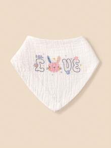3pcs/Pack (Random Color), Baby Bibs, Absorbent, Soft & Skin-Friendly, Rabbit & Bear Designs, Essential For Drooling Babies, Great Gift - Multicolor - View 7