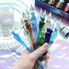 1set(13pcs)Gradient Rainbow Glass Pens, A Crystal Fountain Pen Set For Students, Dip Pens With Multiple Ink Colors To Choose From, Write Smoothly And Easily, Suitable For Daily Note-Taking, Journaling, Drawing, Artistic Writing, And As Decorative Desktop Ornaments. - Multicolor - View 3
