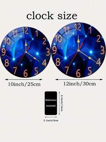 1pc 10-Inch/12-Inch Constantplanet Silent Wooden Wall Clock - Dreamy Navy Blue Geometric Design - Suitable For Living Room, Bedroom, Kitchen And Outdoor Decor, Home Decor, Room Decor - Multicolor - View 7