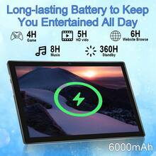 Qetupa Z50 Android 15 Tablet PC, 10.1 Inch Tablet With Protective Case. MTK8183 CPU, Octa-Core 2.0GHz Processor, 4GB RAM + 64GB ROM (Support 1TB SD Card Expansion), 1280*800 HD IPS Touchscreen, 5MP Front Camera + 8MP Rear Camera, 6000mAh Battery, 802.11ax Wi-Fi 6, Bluetooth 5.2, GPS, Type-C Charging Port. - Grey - View 6