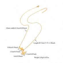1pc Simple Initial Cross Pendant Golden Stainless Steel Chain Necklaces For Women - Yellow Gold - View 2