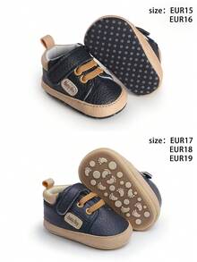 软底婴儿运动鞋，防滑休闲时尚幼儿学步鞋，0-1 岁，春秋季，男女通用 - 藍色 - 查看 7