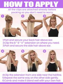 8pcs/Set Brazilian Remy Human Hair Extensions - Natural Black Water Wave Clip-In Full Head For Women, Long-Lasting & Durable, No Heat/Chemical Damage, Easy Application For Volume & Length, Hair Extensions For Women, Sleek Hairpiece 8-28 Inch - Natural Black - View 9