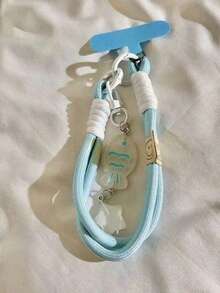 Retro Style Phone Lanyard Wristband, Fish & Star Phone Wrist Strap, Detachable Summer Bracelet, Dopamine Phone Lanyard, Anti-Lost Keychain, Earphone Clip, Card Holder, Fashionable Phone Accessories, Suitable As Mother's Day, Holiday, Family & Friend's Birthday Gift, Phone Pendant, Phone Chain. - Multicolor - View 8