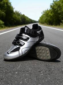 Unisex New Racing Road Cycling Shoes | Breathable Non-Locking, Comfortable Rubber Soled, Professional Outdoor Athletic Sports Bike Shoes, All-Season, Microfiber Upper, Fabric Inner And Insole, Clipless Compatible - Silver - View 8