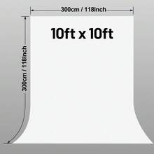 White Photo Backdrop Curtains (No Stand), White Photography Seamless Backdrops Background For Easter, Birthday Party, Wedding, Photos, Projector - White - View 10