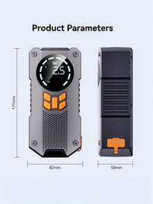 5000A 便携式汽车应急启动电源，带空气压缩机 - 12V 电池增压器，LED 指示灯，USB 快速充电输出，多重保护，包含启动线、气泵和汽车适配器 - 彩色 - 查看 12