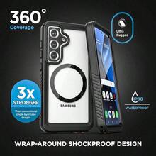 Waterproof Case Designed S25 IP68 Full Body Protective Phone Case with Screen Protector Built - in Black - transparente - Ver 3