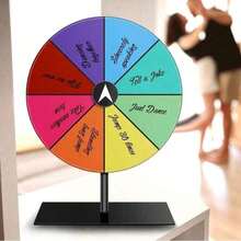 1pc Desktop Rotating Prize Wheel - 12 Inch Rotating Wheel With Heavy Duty Base, Prize Wheel With Marker And Erasable Pen, Suitable For Carnival Party, Bar, Lucky Games (Random Color/Style) - Multicolor - View 1