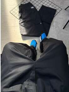 Dazzling Original Black Cargo Pants - Wide Leg Twill Streetwear Jeans - màu đen - Xem 7
