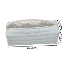 Hộp bút màu kem dễ thương, dung tích lớn, di động, đa chức năng, túi đựng văn phòng phẩm, quà tặng cho học sinh. - Nhiều màu - Xem 4