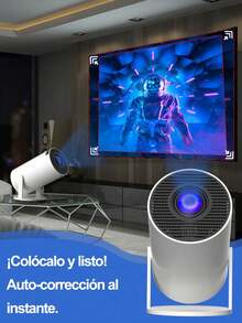 Proyector 4K con Decodificación 4K | Proyector Portátil con Full HD 1080P y Ultra HD | Altavoz Incorporado Mando a Distancia Corrección Automática y Giratorio 180° | Compatible con iOS, Android PC Laptop Tablet USB DVD | Ideal para Exteriores Cine en Casa y Reuniones - Tipo de Enchufe B USA (110-127V) - Ver 6