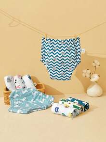 3pcs Baby Potty Training Pants, Toddler Reusable Toilet Training Underwear, Animal Print, Soft & Breathable, Washable Diaper Alternative, Perfect Gift For Baby