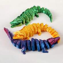 3D打印鳄鱼模型，关节可活动，动物模型收藏，家居装饰桌面摆件，房间装饰 - 彩色 - 查看 2