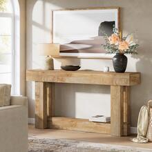 Tribesigns Consola extralarga de 160 cm, rectangular, de madera, para recibidor o sofá, con espacio de almacenaje para recibidor y salón, color marrón roble claro. - Marrón - Ver 7