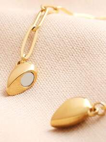 1pc 14K Plated Heart Shape Pendant Magnetic Necklace For Women Dainty Fashion Choker Necklace Jewelry