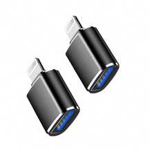 1-2 piezas Adaptador de Rayo a USB, Convertidor USB 3.0, Adaptador de Cámara USB Portátil para Automóvil, Cable Sincronizador de Datos OTG Compatible con iPhone 14/13/12/11/Xr/X/XS/8/7, Lector de Tarjetas, Unidad Flash, Ratón - Multicolor - Ver 2