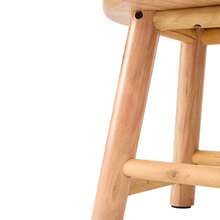 Solid Wood Step Stool Small Round Seat Kitchen Living Room Hallway Shoe Stool Footrest Footstool - Natural - View 8