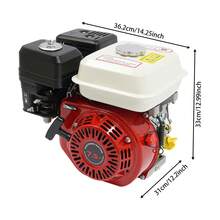 7.5HP 4-Stroke Petrol Engine Single Cylinder Air Cooled Gasoline Engine - Red - View 11