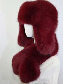 1pc Thick Faux Fur Trapper Hat, Hat And Scarf Set Suitable Autumn/Winter Outdoor Activities, Warm & Versatile Hiking, Skiing, Cycling And Daily Wear, Retro Acrylic Bucket Hat, Thermal Lined Hat, Halloween - A - 查看 6