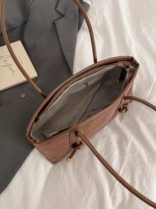 复古小众豹纹女式手提包，新款通勤单肩腋下包，个性化INS风时尚托特包 - 彩色 - 查看 5