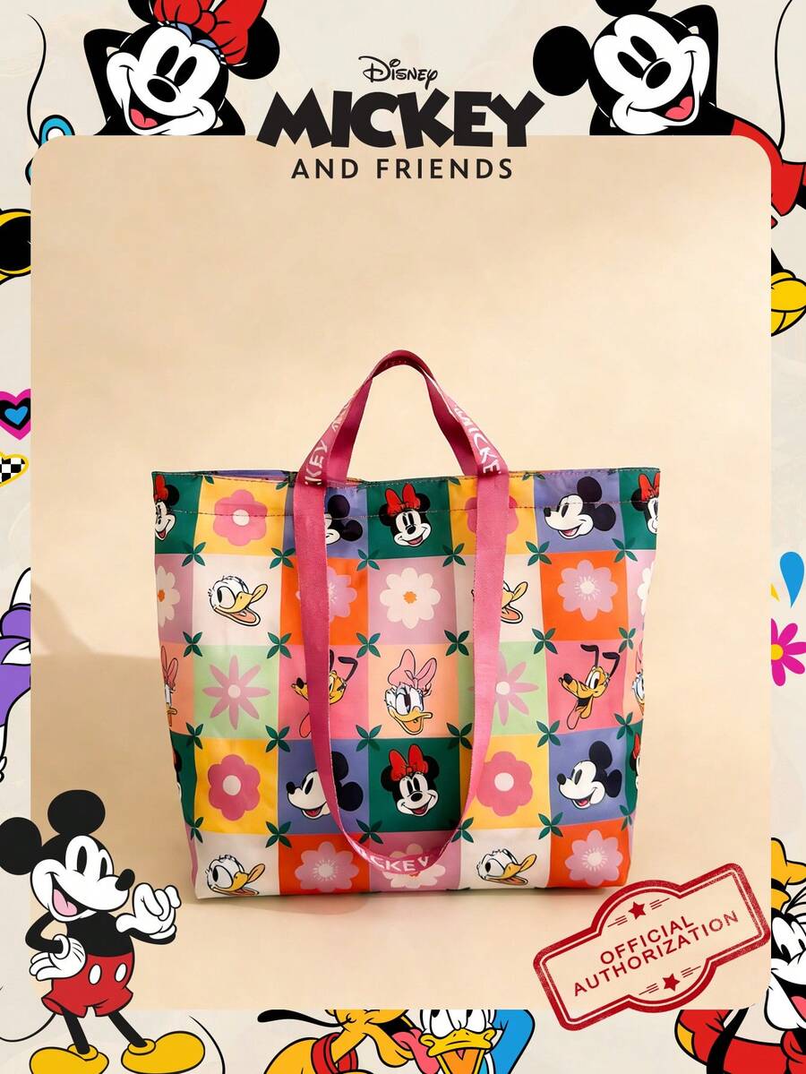 Disney Túi mua sắm dành cho thanh thiếu niên, mẫu mã chính hãng, dung tích lớn, có thể gấp gọn, nhiều màu sắc, kiểu dáng túi sách, túi đeo vai có dây rút, túi xách tay nhẹ - Nhiều mẫu mã để lựa chọn. Hoàn hảo cho sử dụng hàng ngày/mua sắm/quà tặng ngày Valentine. - DHF52004-MF - Xem 1