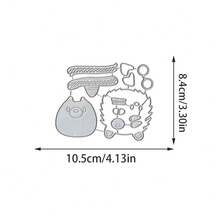 创意刺猬金属切割模具，DIY剪贴簿相册和压花模板，贺卡制作工具，卡片纸切割工艺品，礼品卡制作模板模切。 - 銀色 - 查看 7