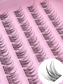 Hinarin 120片装睫毛簇，纤细自然D卷翘睫毛嫁接DIY，10-12毫米混合蓬松单根睫毛，细带，110片装，10毫米、11毫米、12毫米假睫毛 - C - 查看 2