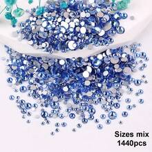 SS6 2MM-SS30 6.4MM, 7 Sizes, Non-Hot Fix, Adhesive Round Flat Bottom Glass Crystal Rhinestones, Multi-Color Crystal Gemstone Jewelry Beads DIY Glass Stone Diamond Design Accessories, Glitter Nail Art Stickers Decoration, Suitable For Phone Cases, Clothes, Bags, Shoes, Crafts - Multicolor - View 74
