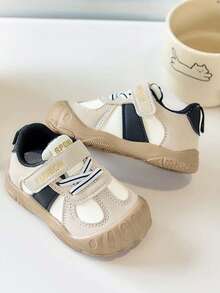 1 Pair Spring/Autumn Kids Sneakers, Soft Sole Toddler Boys' White Casual Shoes, New Versatile Running Shoes For Boys & Girls Students Flat Shoes - Black - View 3