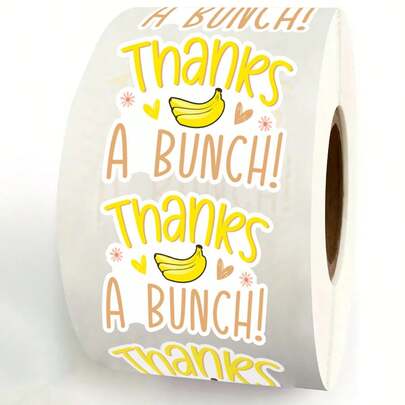 200 Pcs Thanks A Bunch Sticker,Small Business Packaging Labels, Banana Pattern Product Labels For Small Business, Packaging Stickers For Small Businesses, Small Shop Stickers